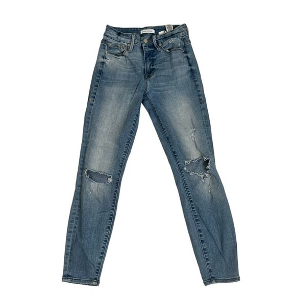 Good American Jeans women's 24 or US 00 blue light wash distressed good legs - Picture 1 of 8